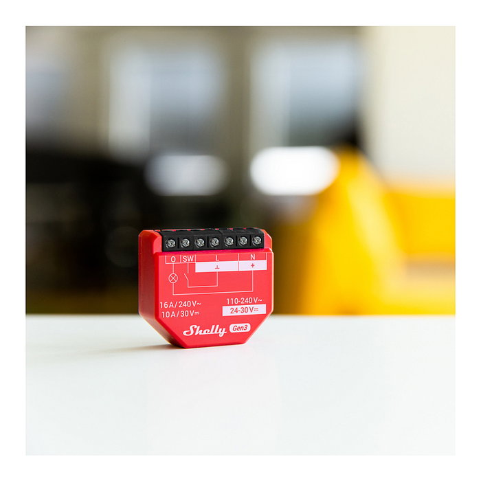 Shelly 1PM Gen3 2er Pack - Relé Inteligente WiFi y Bluetooth de 1 Canal 16A, 2 Unidades para Control de Iluminación y Electrodomésticos