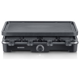 Severin RG 9670 Raclette Grill para 8 personas, Negro