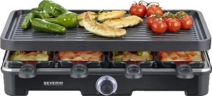 Severin RG 9670 Raclette Grill para 8 personas, Negro
