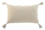 DKD Home Decor Cojín de Algodón Blanco Tuffted 50x30 cm