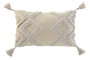 DKD Home Decor Cojín de Algodón Blanco Tuffted 50x30 cm