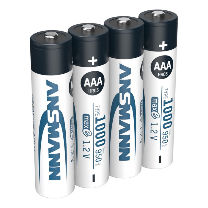 Ansmann Pilas Recargables NiMH 1000 Micro AAA 950 mAh (Pack de 4) Ansmann Pilas Recargables NiMH 1000 Micro AAA 950 mAh (Pack de 4)