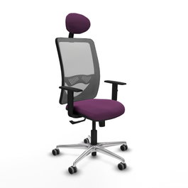 PIQUERAS Y CRESPO Silla de oficina Zulema con mecanismo Sincro, Morado y Gris
