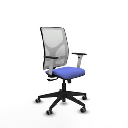 PIQUERAS Y CRESPO Silla de oficina Motilla con mecanismo Sincro, Azul claro y Blanco