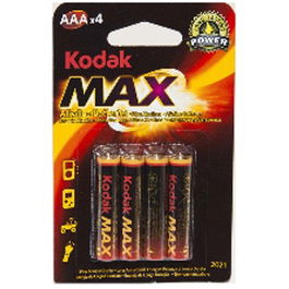 Kodak Pilas Alcalina Max AAA LR3 1.5v de Larga Duración Libres de Mercurio y Cadmio