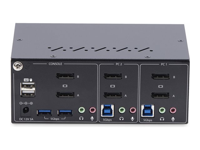 StarTech P2DD46A2-KVM-SWITCH Switch KVM de 2 puertos para 2 monitores DisplayPort 4K 60Hz