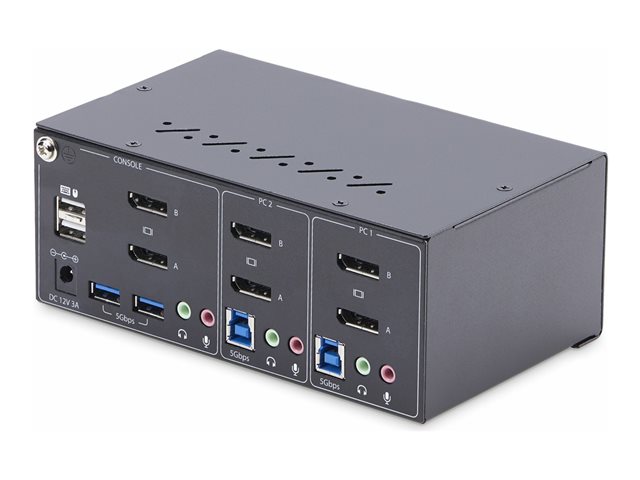 StarTech P2DD46A2-KVM-SWITCH Switch KVM de 2 puertos para 2 monitores DisplayPort 4K 60Hz