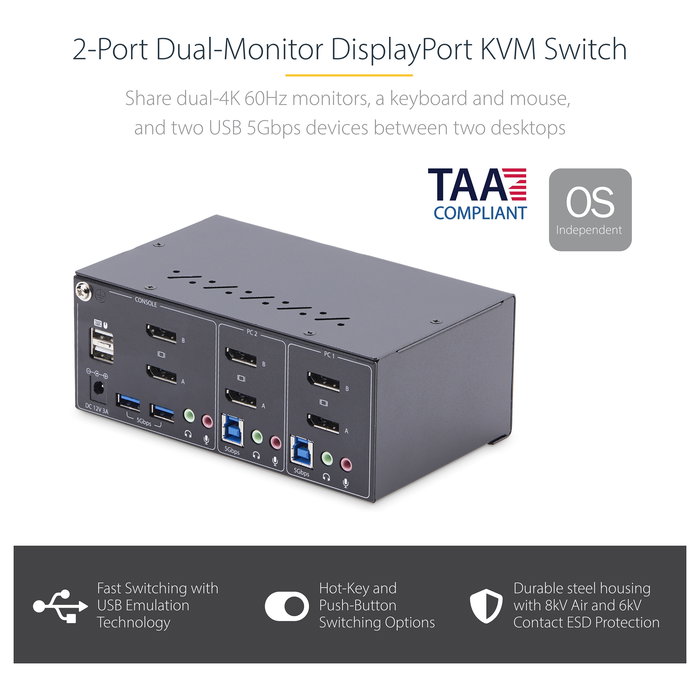 Switch KVM Startech P2DD46A2