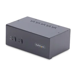 StarTech.com Switch KVM 2 Puertos DisplayPort para 2 Monitores, 4K 60Hz, 2x USB 3.0 y 2x USB 2.0, Control por Hotkey o Botón, Conmutador para 2 PCs