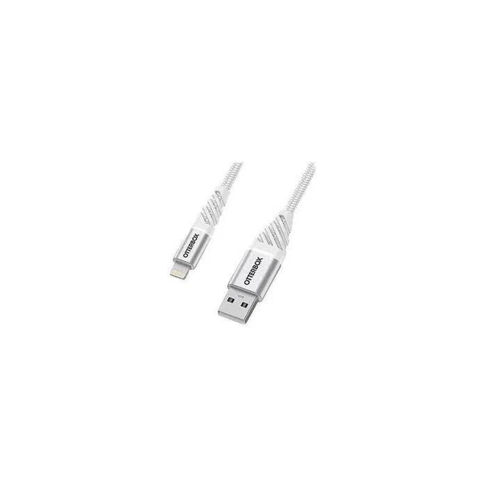 OtterBox Premium Cable Lightning USB a Lightning 1m Blanco Nube - MFi, 3A, Resistente con Anodizado, Compatible iPhone 11, Pro, X, 8, 7, iPad Air, iPad Pro, iPad mini