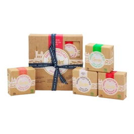 LA CORVETTE Jabon Pastilla 4Uds Leche Burra Melocoton Granada Caja Regalo