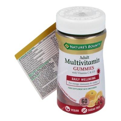 Nature's Bounty Multivitamínico para Adultos con Vitaminas B y D3 60 Gummies