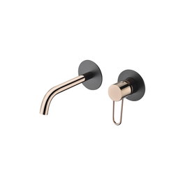 IMEX Monomando Empotrado Lavabo Milos Negro Mate/Oro Rosa