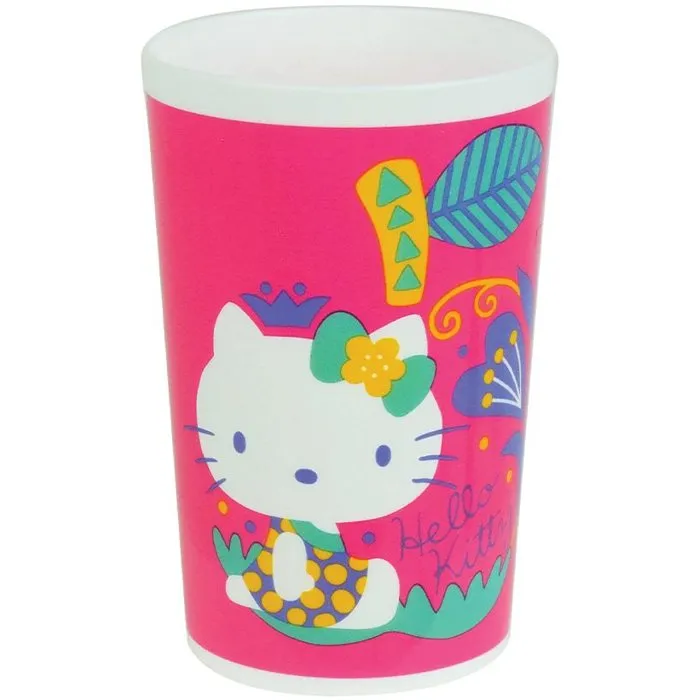 Fun House - Juego de Vajilla Hello Kitty con Vaso, Platos (16 cm y 22 cm), Cubiertos, Botella de Agua y Caja para Aperitivos