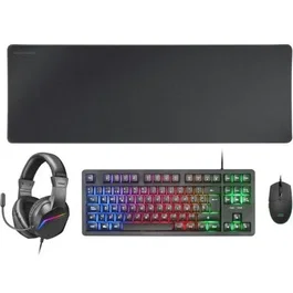 Mars Gaming Combo Pack MCPRGB3: Alfombrilla XXL, Teclado TKL H-Mech FRGB, Ratón RGB Flow 3200DPI y Auriculares