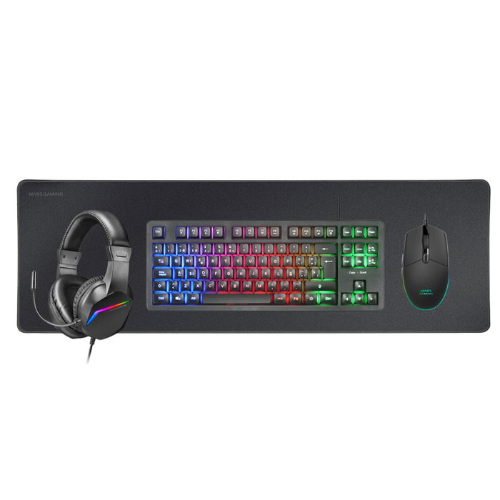 Mars Gaming Pack Gaming MCP-RGB3 Negro con Teclado TKL, Ratón, Auriculares y Alfombrilla XXL Mars Gaming Pack Gaming MCP-RGB3 Negro con Teclado TKL, Ratón, Auriculares y Alfombrilla XXL