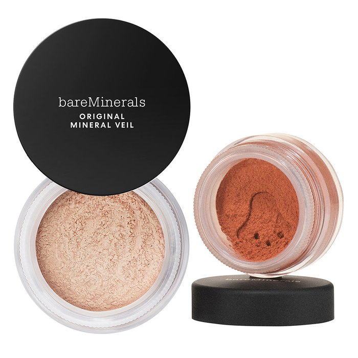 Bare Minerals Mineral Veil Polvo Suelto Fijador + Bronceador Estuche 2 Piezas
