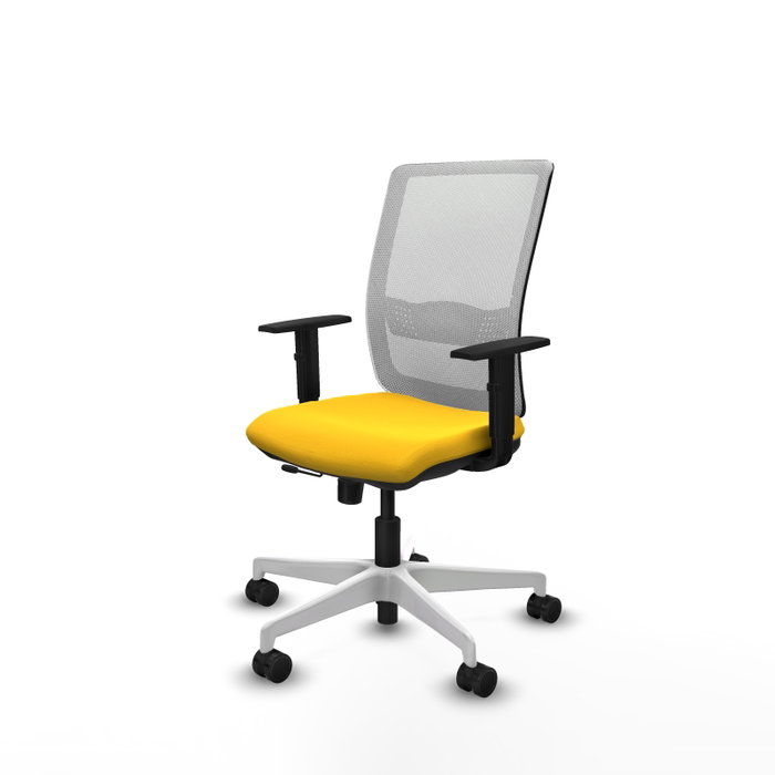 PIQUERAS Y CRESPO Silla de oficina Haches con mecanismo Sincro/Traslack Amarillo y Blanco PIQUERAS Y CRESPO Silla de oficina Haches con mecanismo Sincro/Traslack Amarillo y Blanco