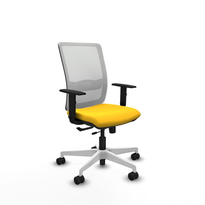 PIQUERAS Y CRESPO Silla de oficina Haches con mecanismo Sincro/Traslack Amarillo y Blanco PIQUERAS Y CRESPO Silla de oficina Haches con mecanismo Sincro/Traslack Amarillo y Blanco