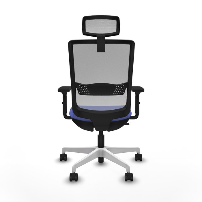 PIQUERAS Y CRESPO Silla de oficina Haches con mecanismo Sincro/Traslack, Tela Azul claro y Malla Gris