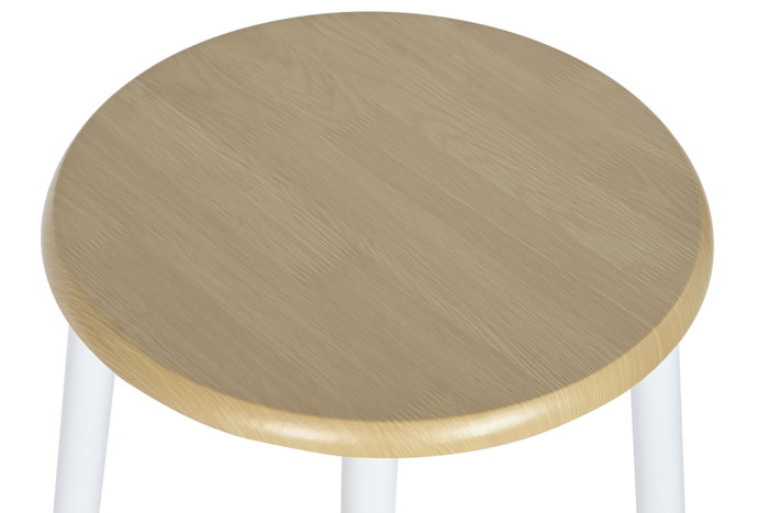 DKD Home Decor Mesa Basicos Natural Blanco Metal MDF 50 x 84 x 80 cm Set de 3