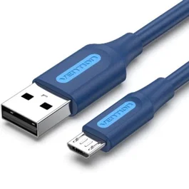 Vention Cable USB 2.0 Tipo A Macho a Micro USB Macho, 480 Mbps, 2 Metros, Color Azul