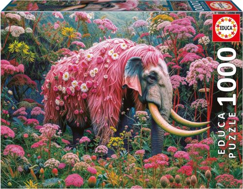 Educa Puzzle 1000 piezas Elefante Floral con FIX PUZZLE®