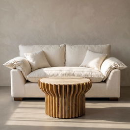 Sofá 2 Plazas Crema Tejido 178 X 101 X 71 cm