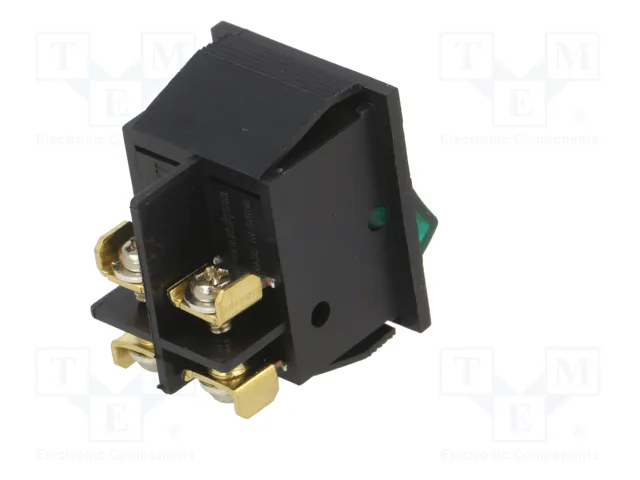 ORNO Interruptor Rocker DPST Verde OFF-ON