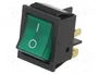 ORNO Interruptor Rocker DPST Verde OFF-ON