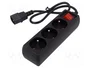 Gembird Energenie EG-PSU3F-01 Regleta de 3 salidas AC, 10 A, Negro