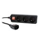Gembird Energenie EG-PSU3F-01 Regleta con 3 salidas AC y cable de 0,6 m Negro
