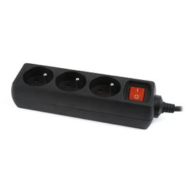 Gembird Energenie EG-PSU3F-01 Regleta con 3 salidas AC y cable de 0,6 m Negro