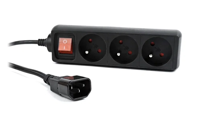 Gembird Energenie EG-PSU3F-01 Regleta de 3 salidas AC, 10 A, Negro