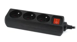 Gembird Energenie EG-PSU3F-01 Regleta de 3 salidas AC, 10 A, Negro
