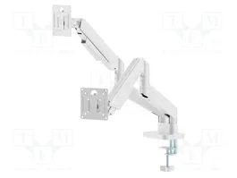 Brazo de escritorio para dos monitores ajustable, 17'' a 32'', 10 kg, blanco