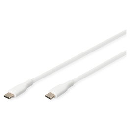 Digitus Cable USB C a USB C de Silicona, 1m, Blanco, USB 2.0 para Carga y Datos
