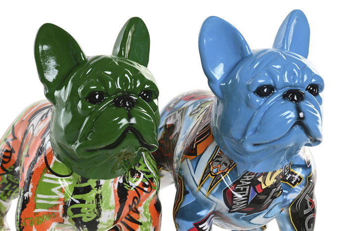 DKD Home Decor Figura de Resina Bulldog Surtido de 2 Unidades