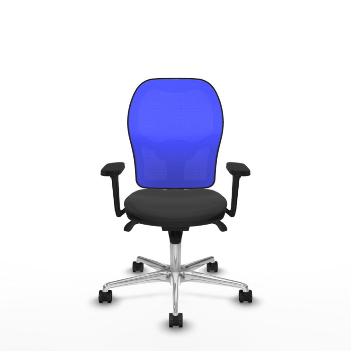 PIQUERAS Y CRESPO Silla de oficina Jorquera con mecanismo Sincro, Gris oscuro y Azul