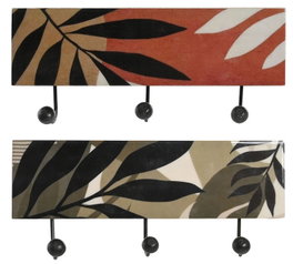 DKD Home Decor Perchero de Pared de Hojas Multicolor