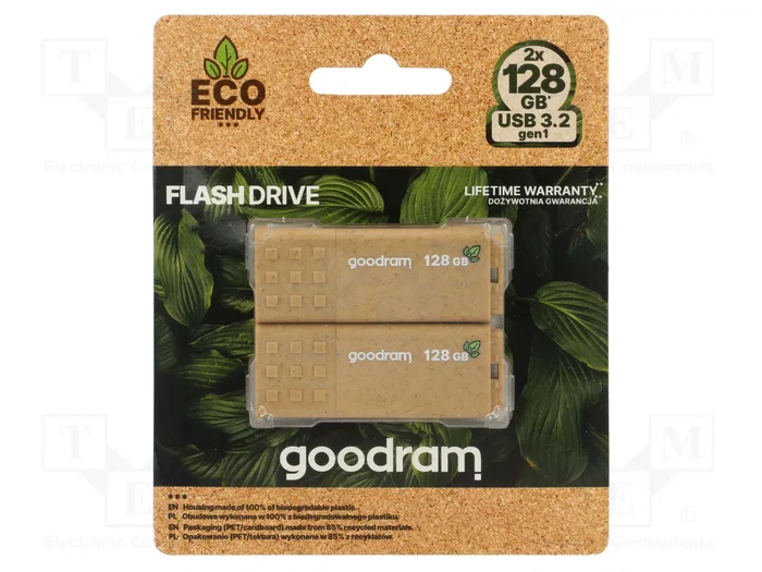 GOODRAM Eco Friendly Pendrive USB 3.2 Gen 1 128GB (Pack de 2) Marrón GOODRAM Eco Friendly Pendrive USB 3.2 Gen 1 128GB (Pack de 2) Marrón