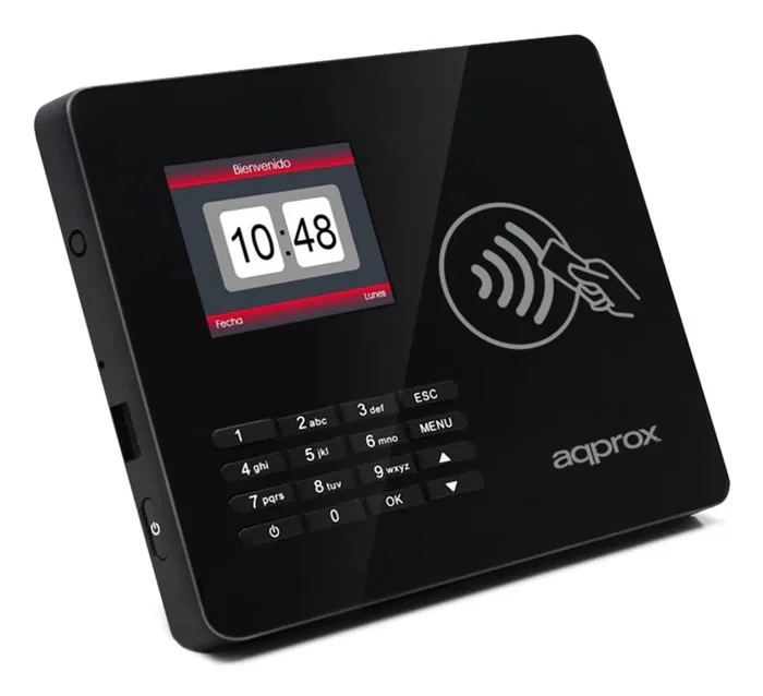 Approx appATTENDANCE02NF Lector de control de acceso y asistencia con pantalla TFT, teclado, RFID, 100k registros, Negro