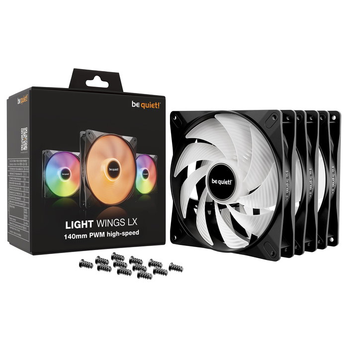 be quiet! Light Wings LX BL130 140 mm Pack de 3 ventiladores PWM de alta velocidad en negro