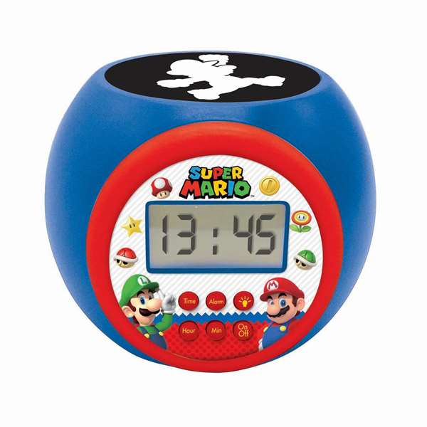 Lexibook Reloj Despertador Proyector Super Mario con Temporizador, Función de Proyección