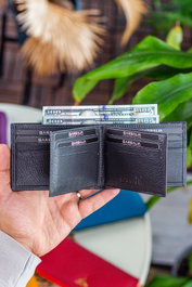 Zoozie Bags Arsenal Cartera de Piel para Hombre, Color Antracita, RFID