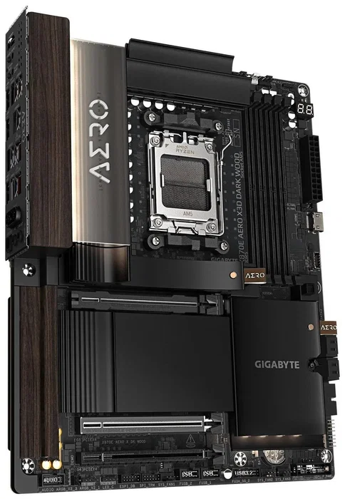 Gigabyte X870E AERO X3D DARK WOOD con acabado Dark Wood, socket AM5 y DDR5