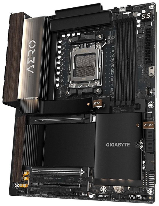 Gigabyte X870E AERO X3D DARK WOOD con acabado Dark Wood, socket AM5 y DDR5