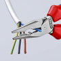 Knipex Alicates Universales en Punta 145 mm, 16 mm Cable Cobre, 3 mm Alambre Semiduro, Cromado/Rojo/Azul