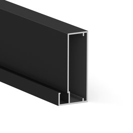 HERRAJES ALK Perfil Aluminio Siria Negro Mate 3,25M para Vitrinas Sin Junquillo