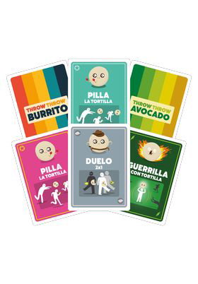 Exploding Kittens Juego de Mesa Block Block Burrito Extensión con Tortillas Hinchables y Cartas, Edad 7+, Español, EKITTB03ES